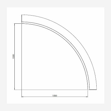 Cortenstaal keerwand binnenbocht 150x150x40 cm