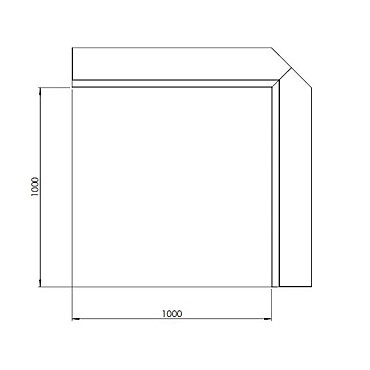 Gepoedercoat staal keerwand binnenhoek 100x100x40 cm zwart