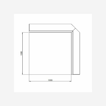 Cortenstaal keerwand binnenhoek 100x100x50 cm
