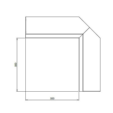 Cortenstaal keerwand binnenhoek 50x50x40 cm