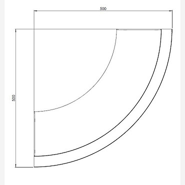 Cortenstaal keerwand buitenbocht 50x50x30 cm
