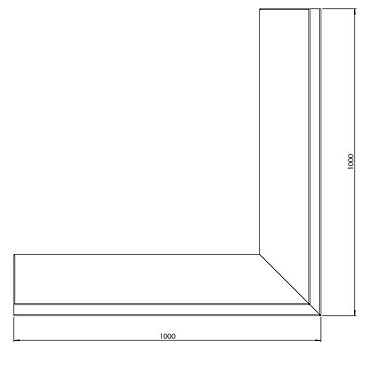 Cortenstaal keerwand buitenhoek 100x100x30 cm