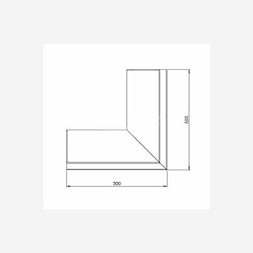 Cortenstaal keerwand buitenhoek 50x50x60 cm