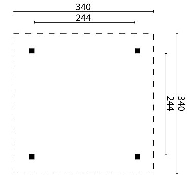 Prieel Econoom geïmpregneerd geschaafd vuren 340x340x301 cm (excl dakbedekking)