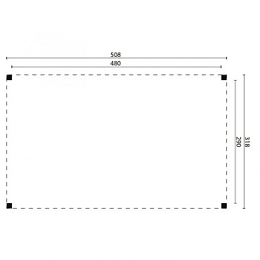 Schuifzeil doe-het-zelf draagconstructie Red class wood 508x318x250 cm