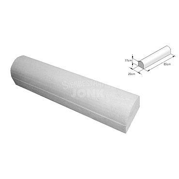 Stootband 20x17x85 cm 2 kanten recht Wit