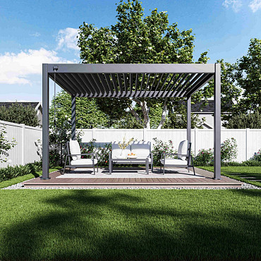 Shuttershade Aluminium Pergola 300x400x255cm Charcoal RAL 7015 Vrijstaand