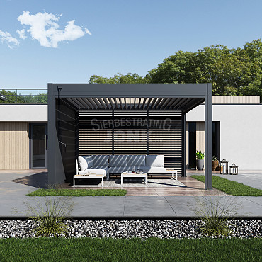 Shuttershade Aluminium Pergola 360x400x255cm Charcoal RAL 7015 Vrijstaand