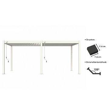 Shuttershade Aluminium Pergola 360x530x255cm White RAL 9016 Vrijstaand