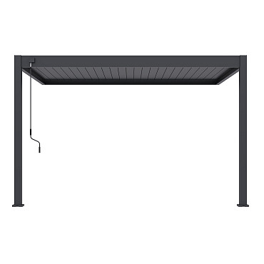 Shuttershade Aluminium Pergola 300x400x255cm Charcoal RAL 7015 Muuraanbouw