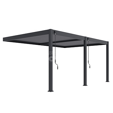 Shuttershade Aluminium Pergola 360x530x255cm Charcoal RAL 7015 Muuraanbouw