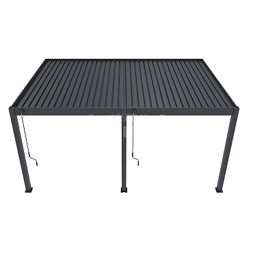 Shuttershade Aluminium Pergola 360x530x255cm Charcoal RAL 7015 Muuraanbouw