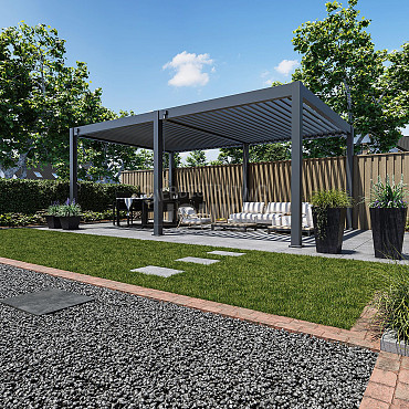 Shuttershade Aluminium Pergola Prime 400x600x255cm Charcoal RAL 7015 Vrijstaand