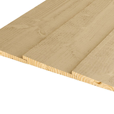 Actie JWOODS Douglas Fijnbezaagde Zweeds Rabat Plank 1,2-2,6x19,5x300 cm, Zandbeige dekkende beits
