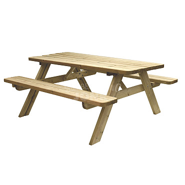 Picknicktafel Easy, 6-persoons, bladmaat 180 x 70 cm., opklapbaar