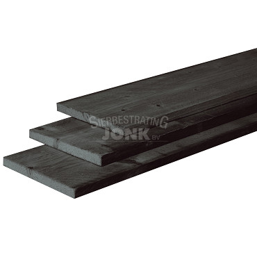 JWOODS Douglas Fijnbezaagde Plank 2,2x20x400 cm, zwart gedompeld