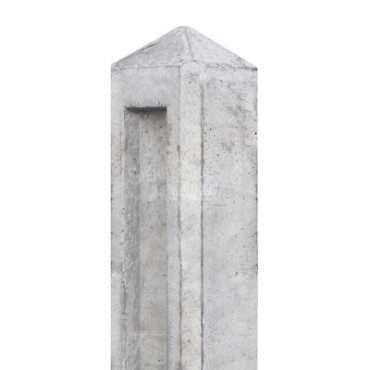 Beton Hekwerk Hoekpaal (3sp) 10x10x145 cm, Grijs