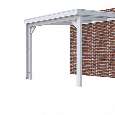 Veranda Classic 300, 312 x 360 cm., vuren, dakplaten helder, lichtgrijs gespoten