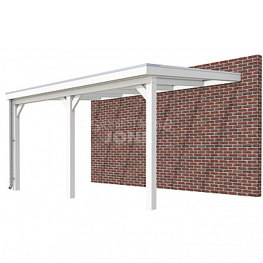 Veranda Classic 500, 512 x 360 cm., vuren, dakplaten helder, wit gespoten