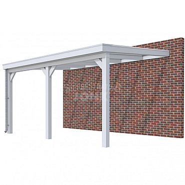 Veranda Classic 500, 512 x 360 cm., vuren, dakplaten helder, lichtgrijs gespoten