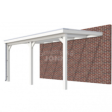 Veranda Classic 500, 512 x 410 cm., vuren, dakplaten opaal, wit gespoten