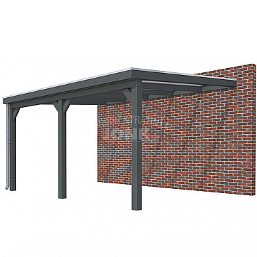 Veranda Classic 500, 512 x 410 cm., vuren, dakplaten opaal, antraciet gespoten