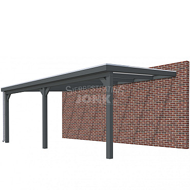 Veranda Classic 700, 712 x 410 cm., vuren, dakplaten helder, antraciet gespoten