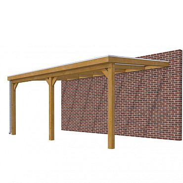 Veranda Classic 600, 612 x 360 cm., douglas, dakplaten opaal, groen geïmpregneerd