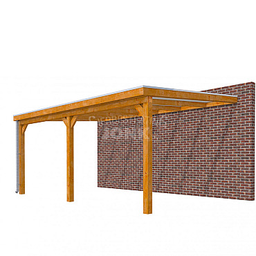 Veranda Classic 600, 612 x 410 cm., douglas, dakplaten opaal, transparant gespoten