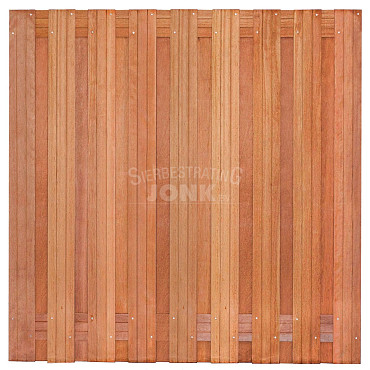 Tuinscherm Harlingen geschaafd onbehandeld hardhout 19-planks 180x180 cm