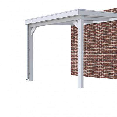 Veranda Classic 300, 312 x 360 cm., vuren, dakplaten helder, lichtgrijs gespoten