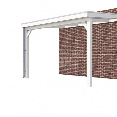 Veranda Classic 400, 412 x 360 cm., vuren, dakplaten helder, wit gespoten