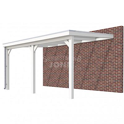 Veranda Classic 500, 512 x 360 cm., vuren, dakplaten helder, wit gespoten