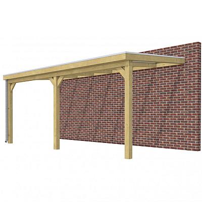 Veranda Classic 600, 612 x 310 cm., vuren, dakplaten helder, groen geïmpregneerd