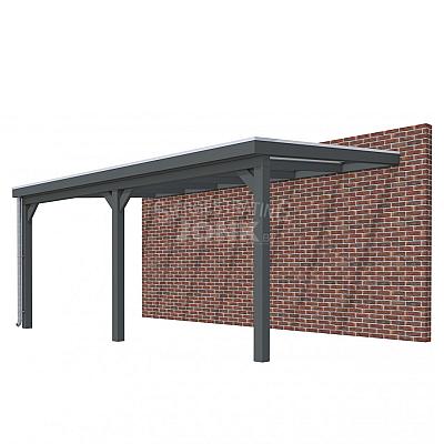 Veranda Classic 600, 612 x 360 cm., vuren, dakplaten helder, antraciet gespoten