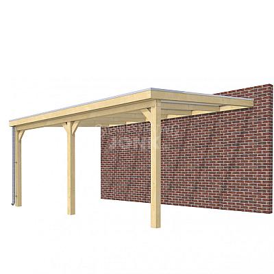 Veranda Classic 600, 612 x 410 cm., vuren, dakplaten helder, onbehandeld