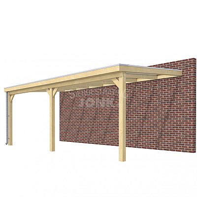 Veranda Classic 700, 712 x 360 cm., vuren, dakplaten opaal, onbehandeld