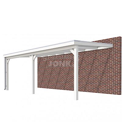 Veranda Classic 700, 712 x 360 cm., vuren, dakplaten helder, wit gespoten