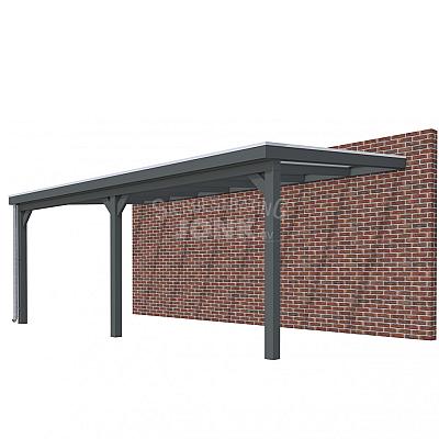 Veranda Classic 700, 712 x 360 cm., vuren, dakplaten opaal, antraciet gespoten