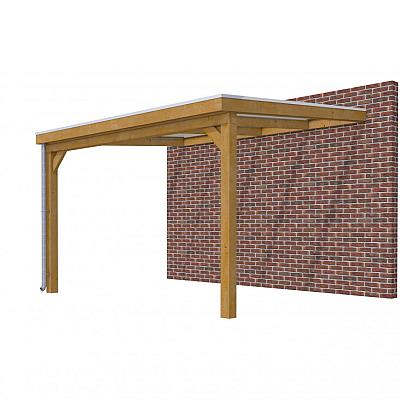 Veranda Classic 400, 412 x 360 cm., douglas, dakplaten opaal, groen geïmpregneerd