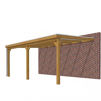 Veranda Classic 600, 612 x 410 cm., douglas, dakplaten helder, groen geïmpregneerd