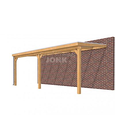 Veranda Classic 700, 712 x 310 cm., douglas, dakplaten helder, kleurloos geïmpregneerd