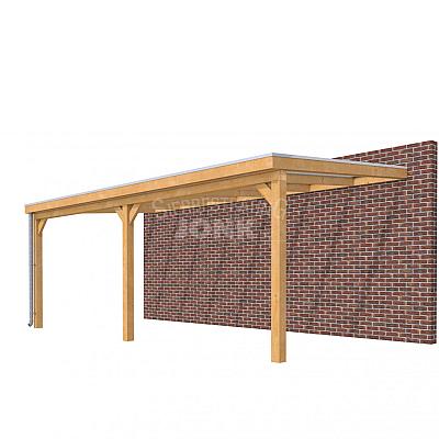 Veranda Classic 700, 712 x 360 cm., douglas, dakplaten helder, kleurloos geïmpregneerd