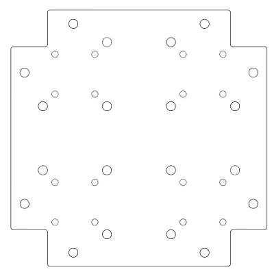 Verzinkt staal bodemplaat 30x30 cm