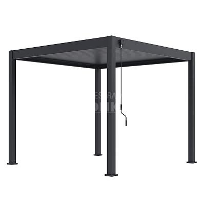 Aluminium pergola overkapping tuin buitenruimte modern onderhoudsvriendelijk lamellen kantelbaar schaduw waterdicht vrijstaand aan muur charcoal white wit antra