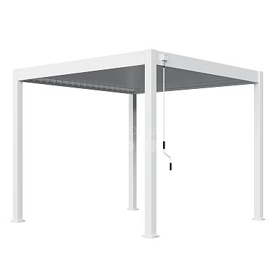 Aluminium pergola overkapping tuin buitenruimte modern onderhoudsvriendelijk lamellen kantelbaar schaduw waterdicht vrijstaand aan muur charcoal white wit antra