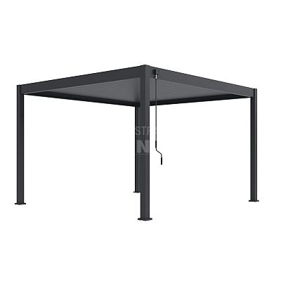 Aluminium pergola overkapping tuin buitenruimte modern onderhoudsvriendelijk lamellen kantelbaar schaduw waterdicht vrijstaand aan muur charcoal white wit antra