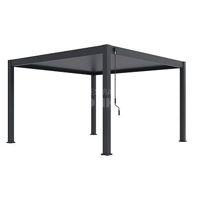 Aluminium pergola overkapping tuin buitenruimte modern onderhoudsvriendelijk lamellen kantelbaar schaduw waterdicht vrijstaand aan muur charcoal white wit antra