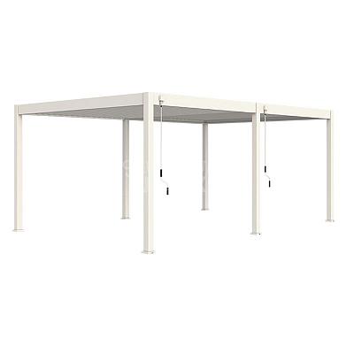 Aluminium pergola overkapping tuin buitenruimte modern onderhoudsvriendelijk lamellen kantelbaar schaduw waterdicht vrijstaand aan muur charcoal white wit antra