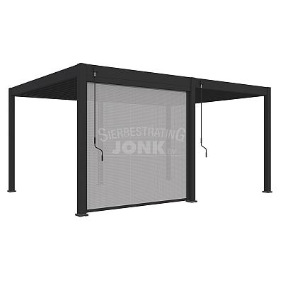 Aluminium pergola overkapping tuin buitenruimte modern onderhoudsvriendelijk lamellen kantelbaar schaduw waterdicht vrijstaand aan muur charcoal white wit antra